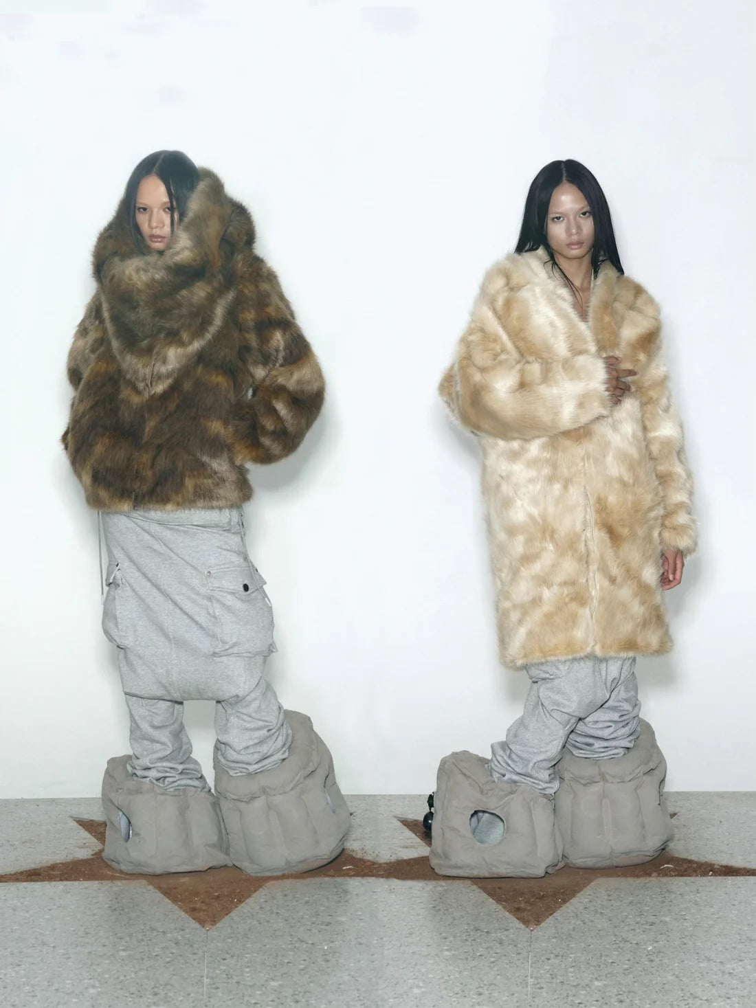 TE.COM Faux Mink Fur Coat (Short/Long 2-Way)