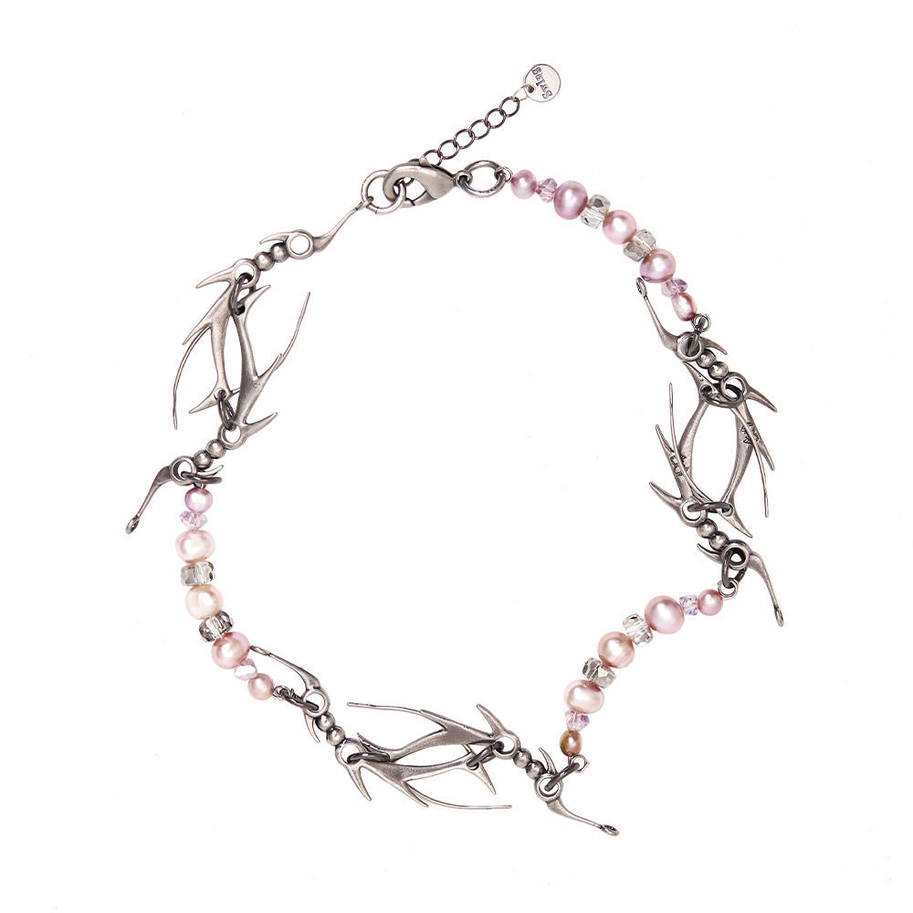 IIIMIII&SwIng “PINKEN THE ANGEL” Beaded cross Necklace-6