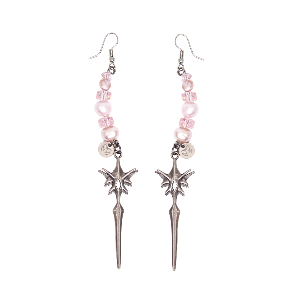 IIIMIII&SwIng “PINKEN THE ANGEL” Beaded Earrings-1