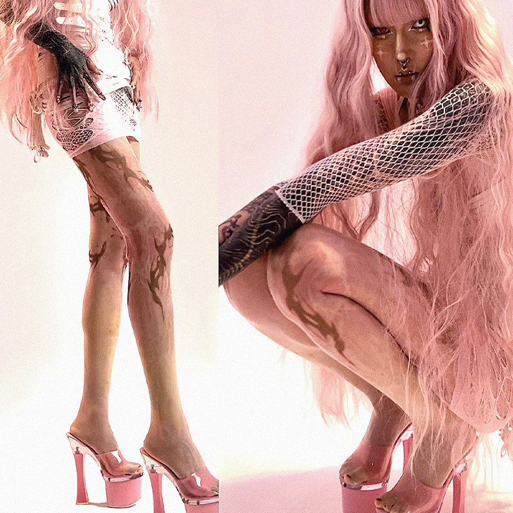 IIIMIII&SwIng “PINKEN THE ANGEL” printed stockings