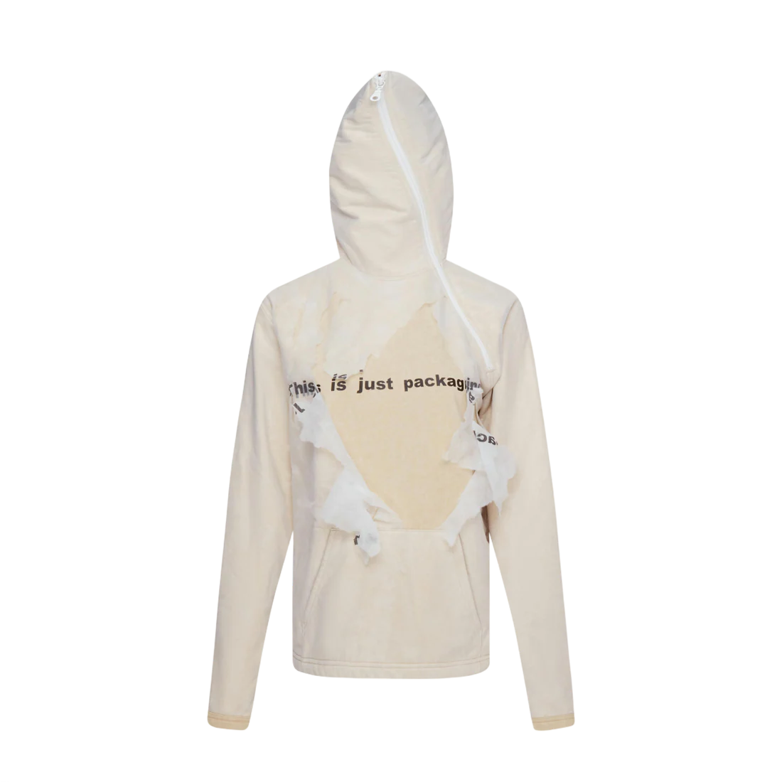 TE.COM DIY Diagonal Zipper Hoodie