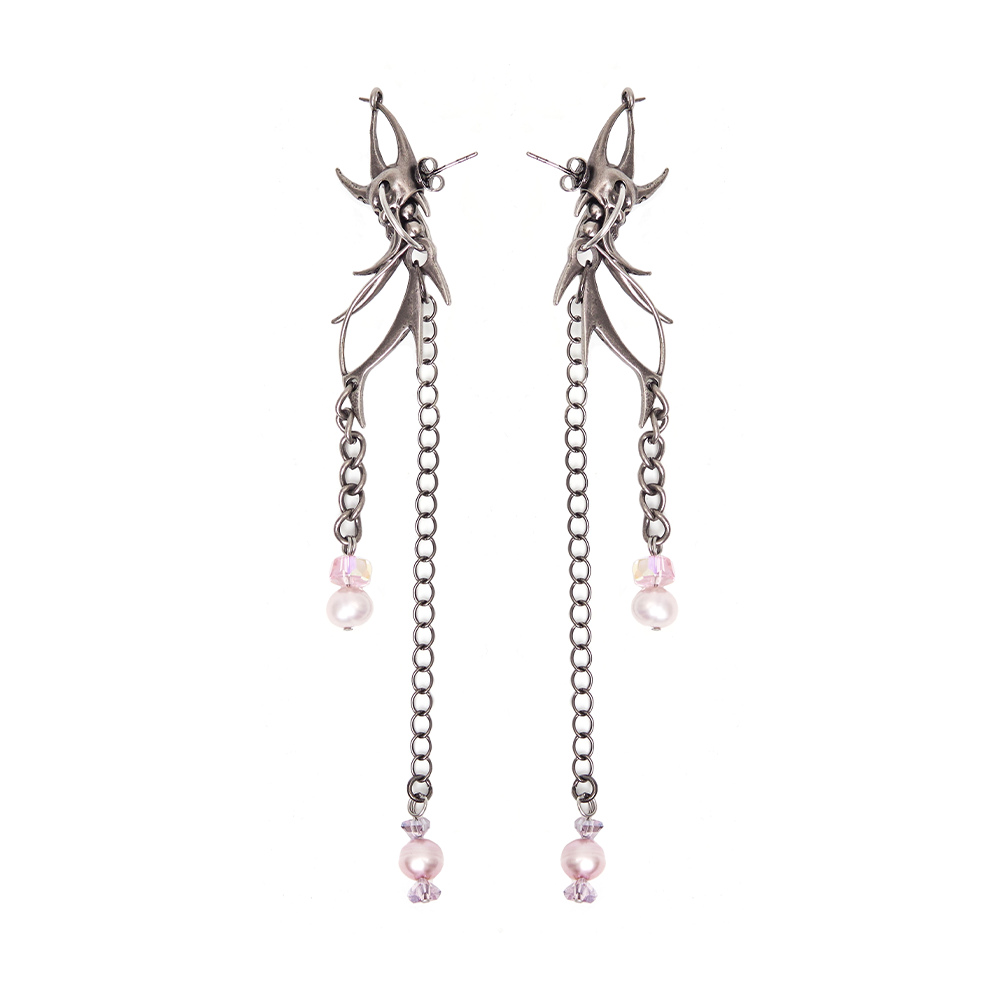 IIIMIII&SwIng “PINKEN THE ANGEL” Beaded Earrings-2