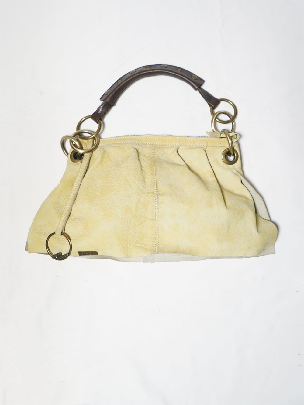 Miss Sixty Yellow Leather Ring-Handle Bag