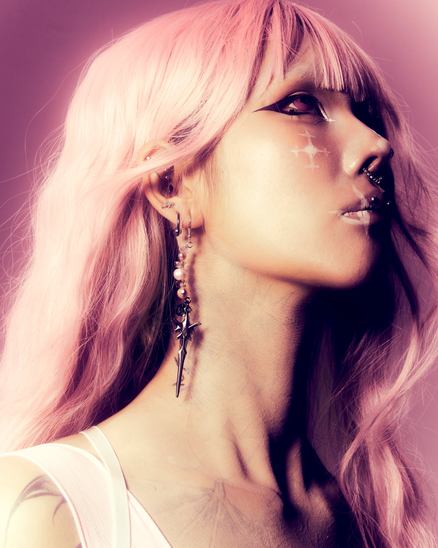 IIIMIII&SwIng “PINKEN THE ANGEL” Beaded Earrings-1