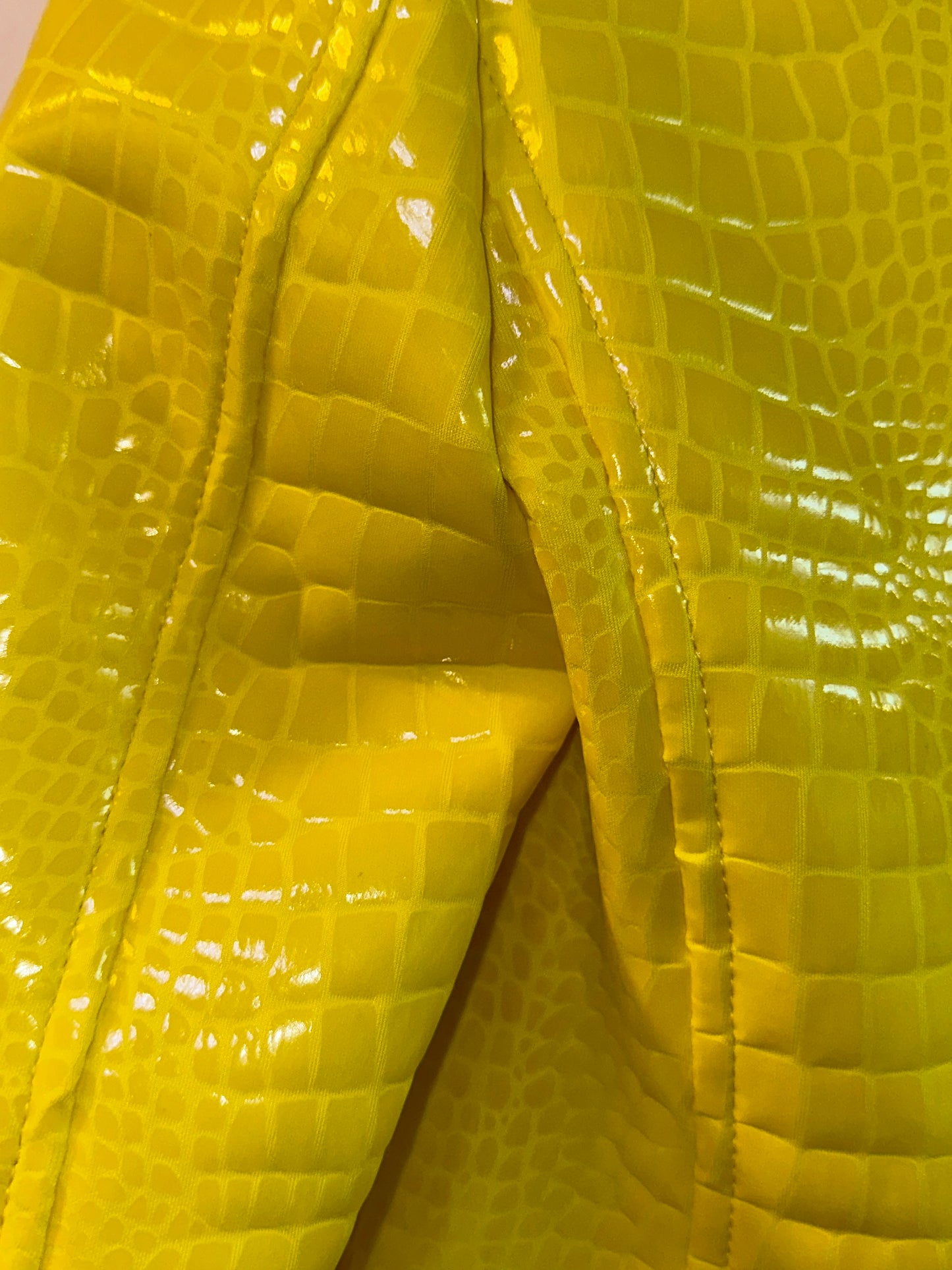 JUST CAVALLI Yellow Crocodile Leather Jacket