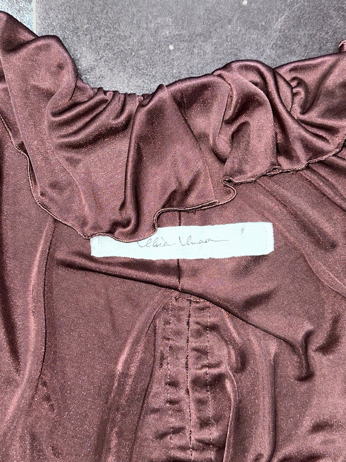 ALICE AUAA Velvet Draped-Collar Top