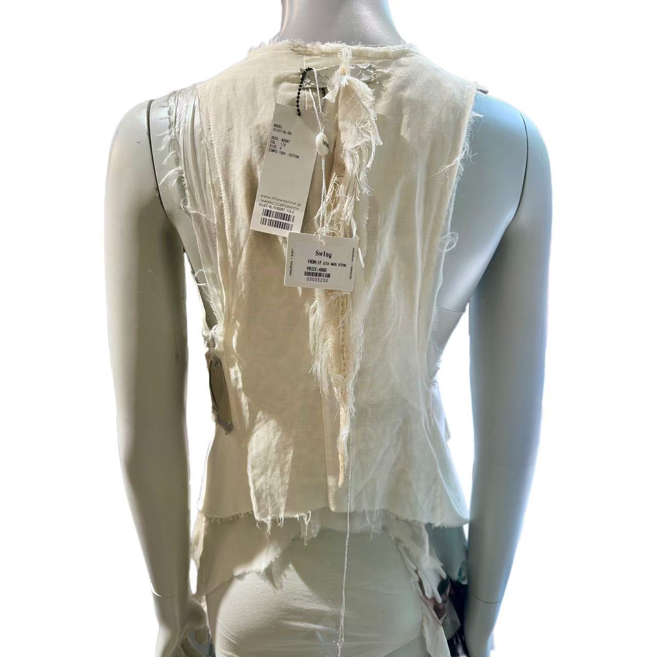 IF SIX WAS NINE Grey Beaded Deconstructed Vest(Brand New)