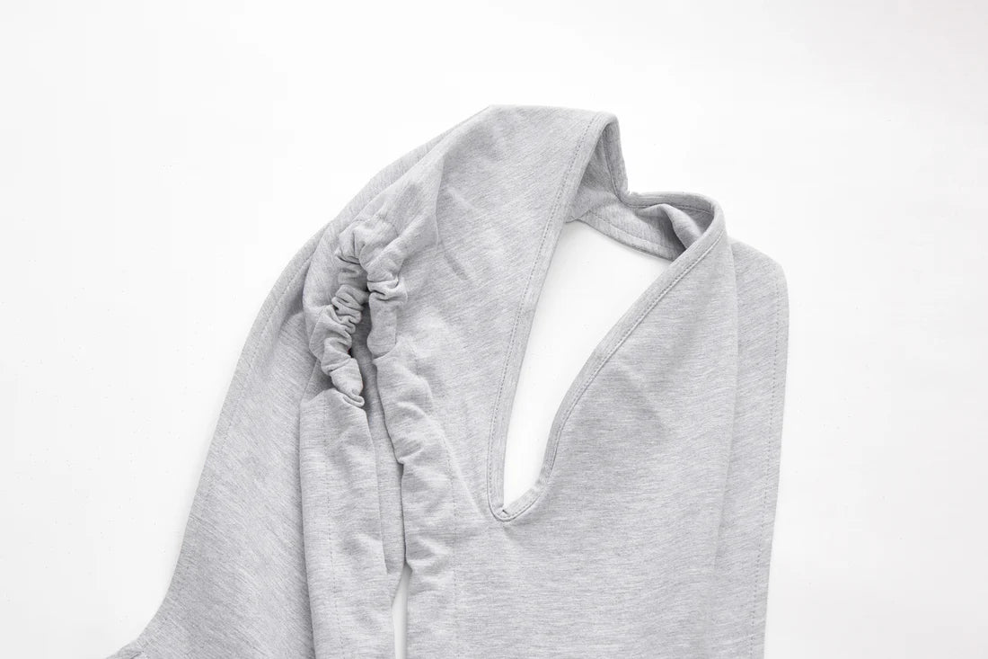 TE.COM Speaker Component Distressed Hoodie Dress