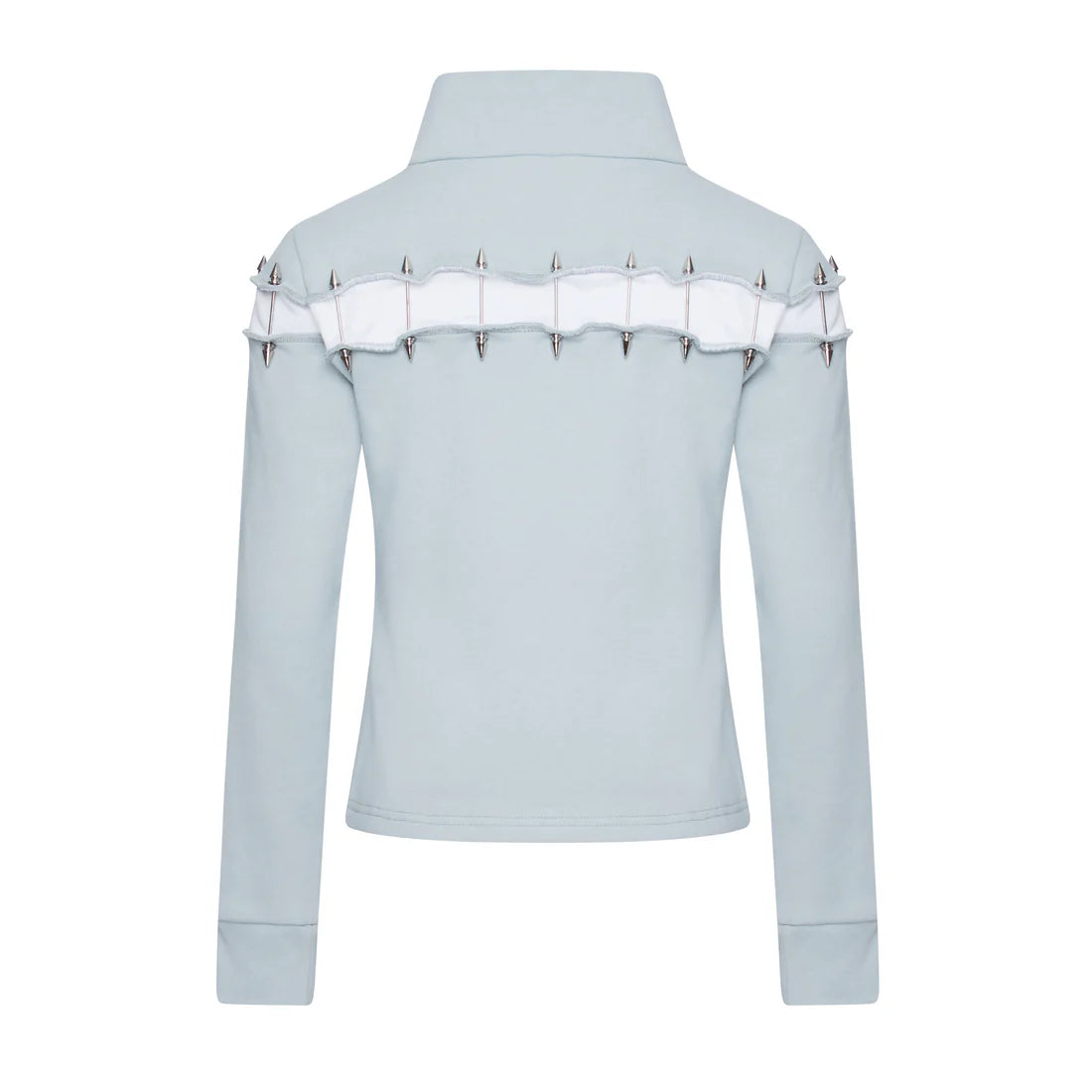 TE.COM Studded Slim-Fit Zipper Sweatshirt