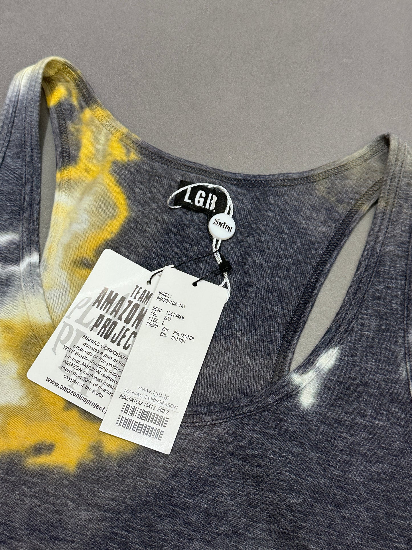 L.G.B Tie-Dye Tank Top-Yellow(Brand New)