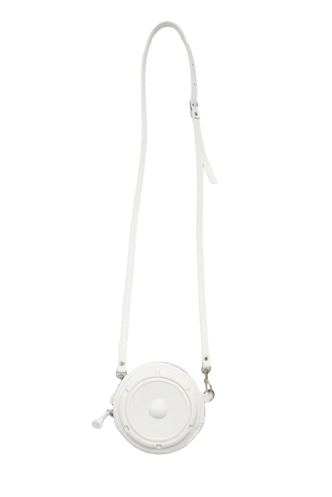 TE.COM 3D Silicone Speaker Crossbody Bag/Wallet(WHITE)