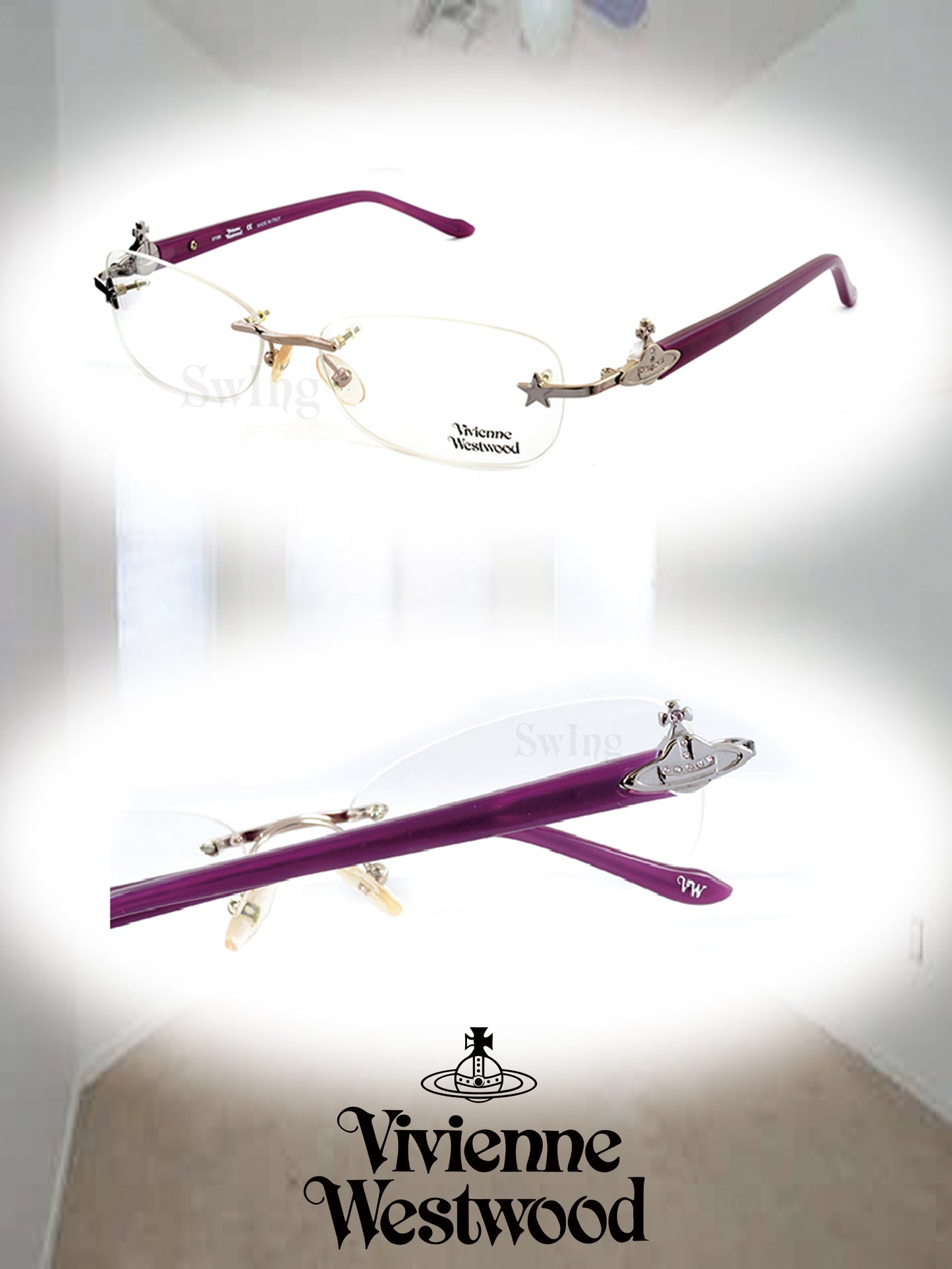Vivienne Westwood Classic Saturn&Star Optical Glasses (Purplish Red)