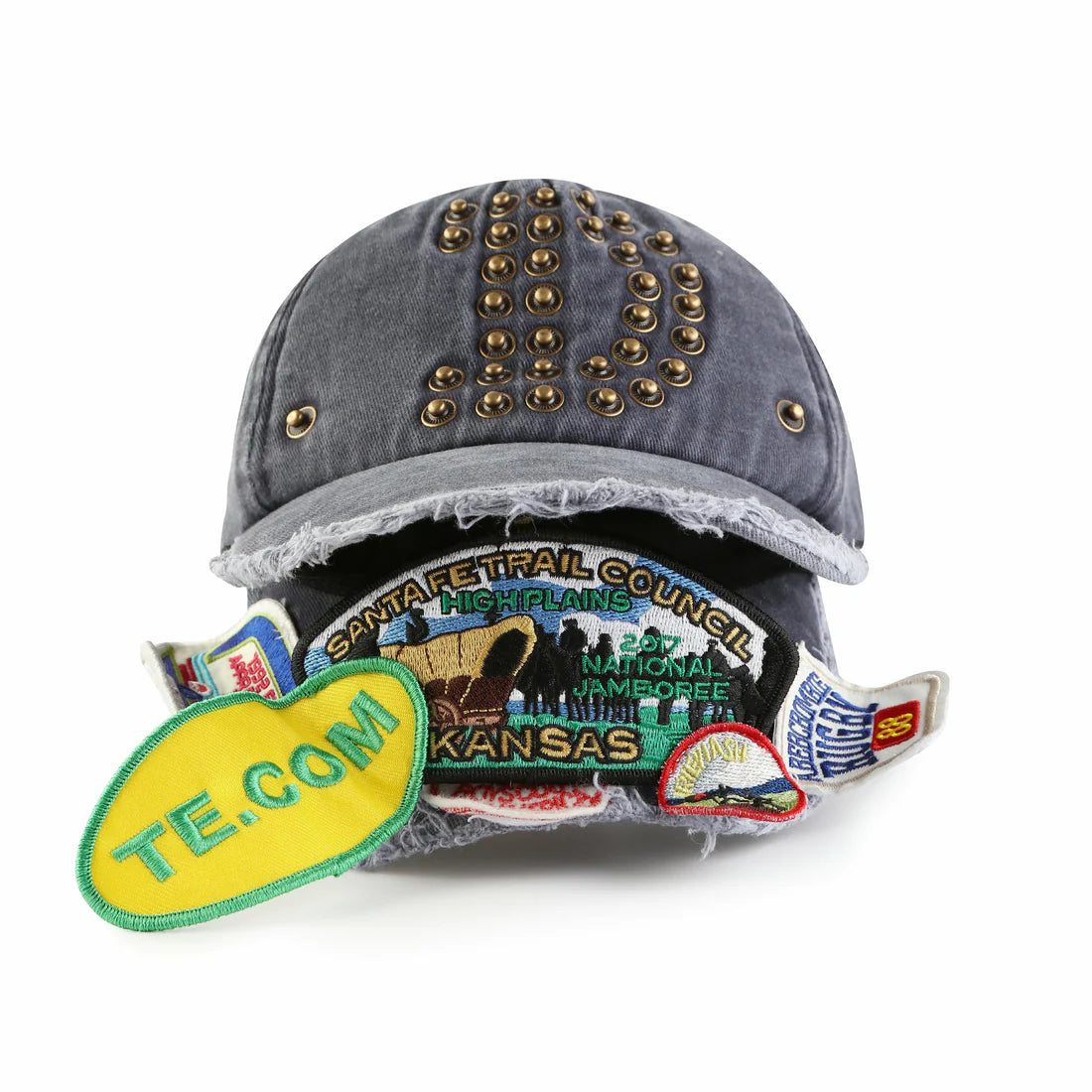 TE.COM Double-Brim Vintage Badge Hat