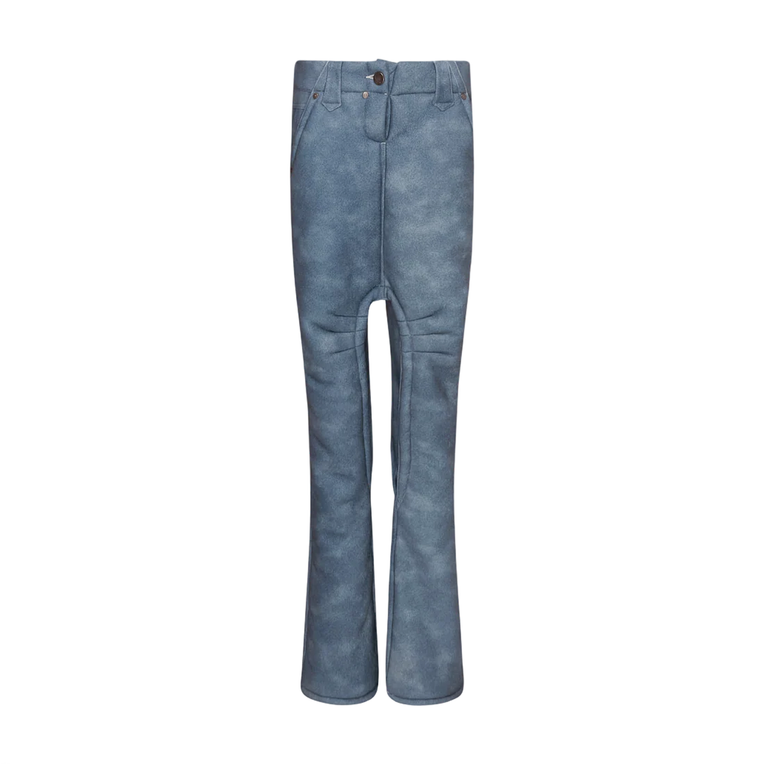 TE.COM Denim-Pattern Special-Cut Shearling Leather Pants