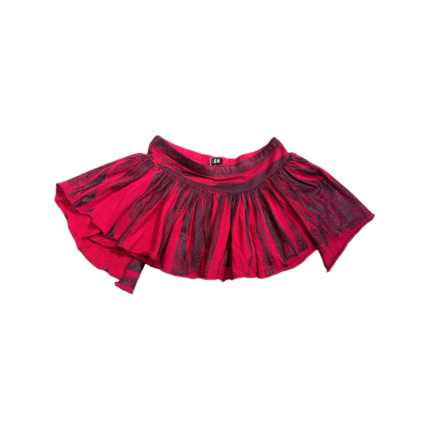 L.G.B Red Pleated Metallic Skirt(Brand New)