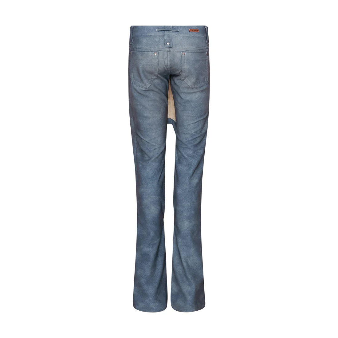 TE.COM Denim-Pattern Special-Cut Shearling Leather Pants
