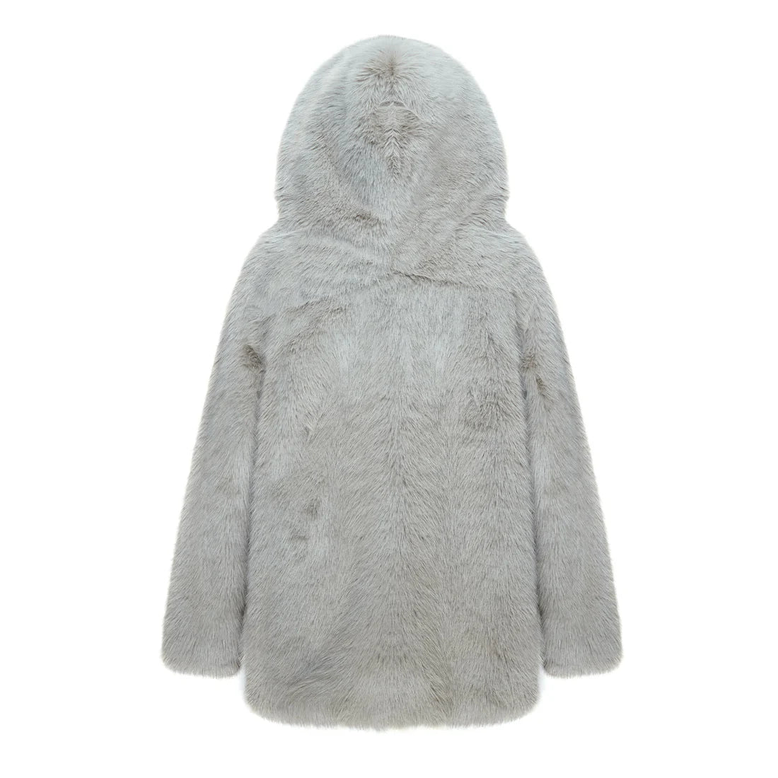 TE.COM Extra-Thick Long Eco-Friendly Faux Fur Coat