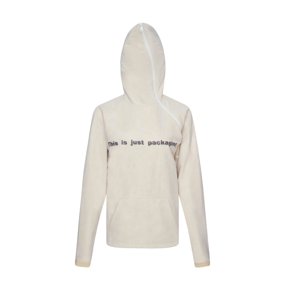 TE.COM DIY Diagonal Zipper Hoodie