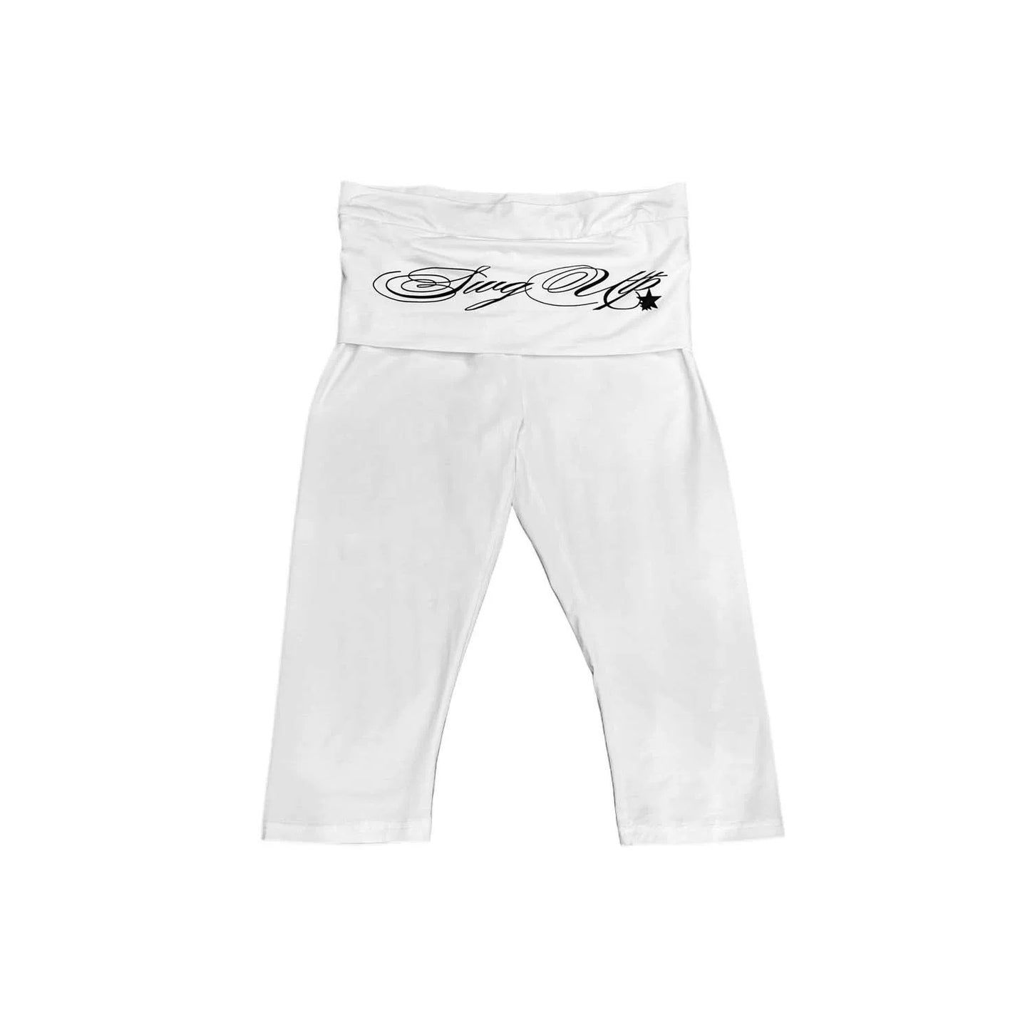 【SWGUTP】Ballet Script Casual Y2K Slim Fit Skirted Capri Stretch Pants