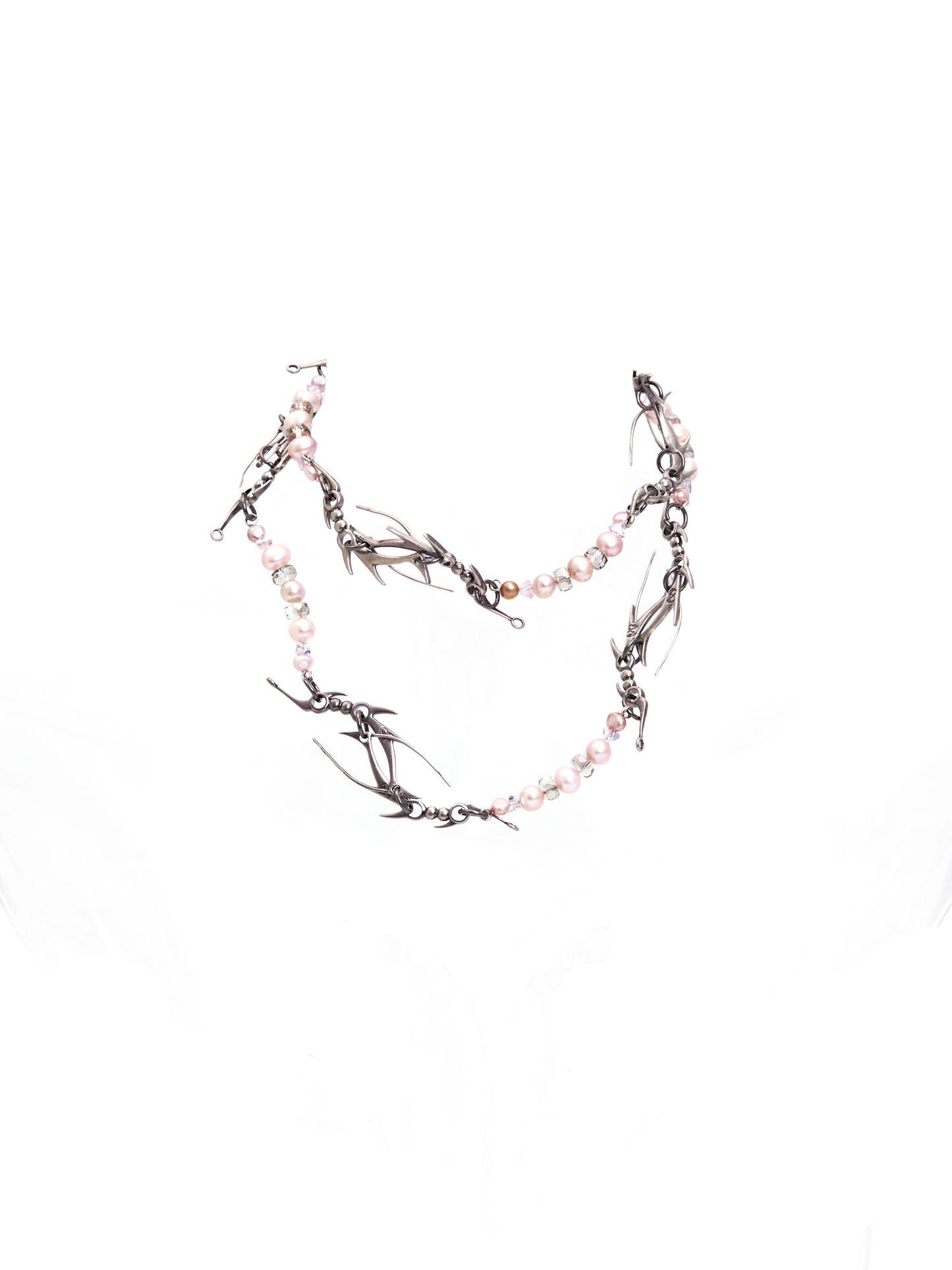 IIIMIII&SwIng “PINKEN THE ANGEL” Beaded cross Necklace-6