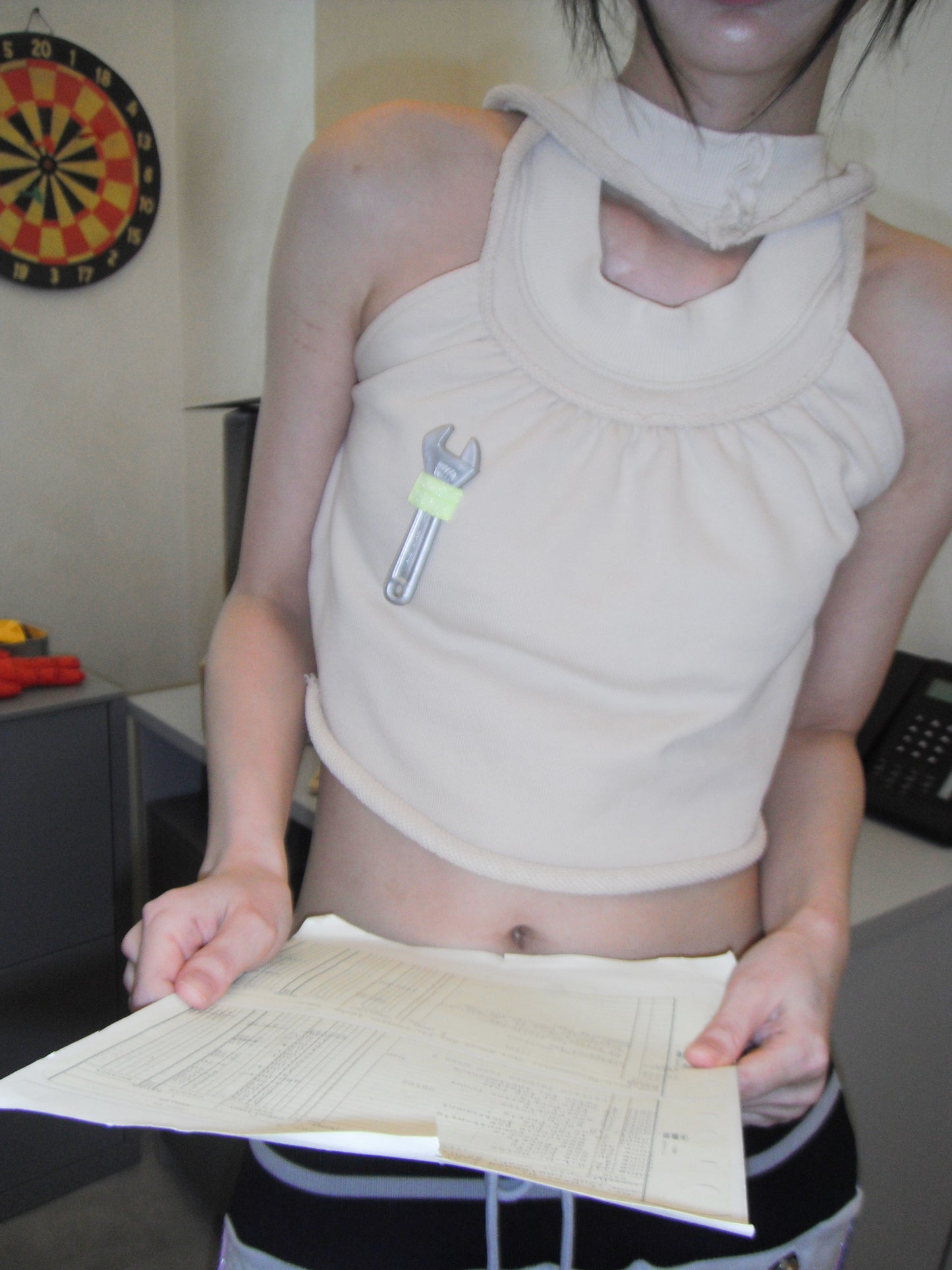 TexEvasion Wrench Decorative Choker Tank Top