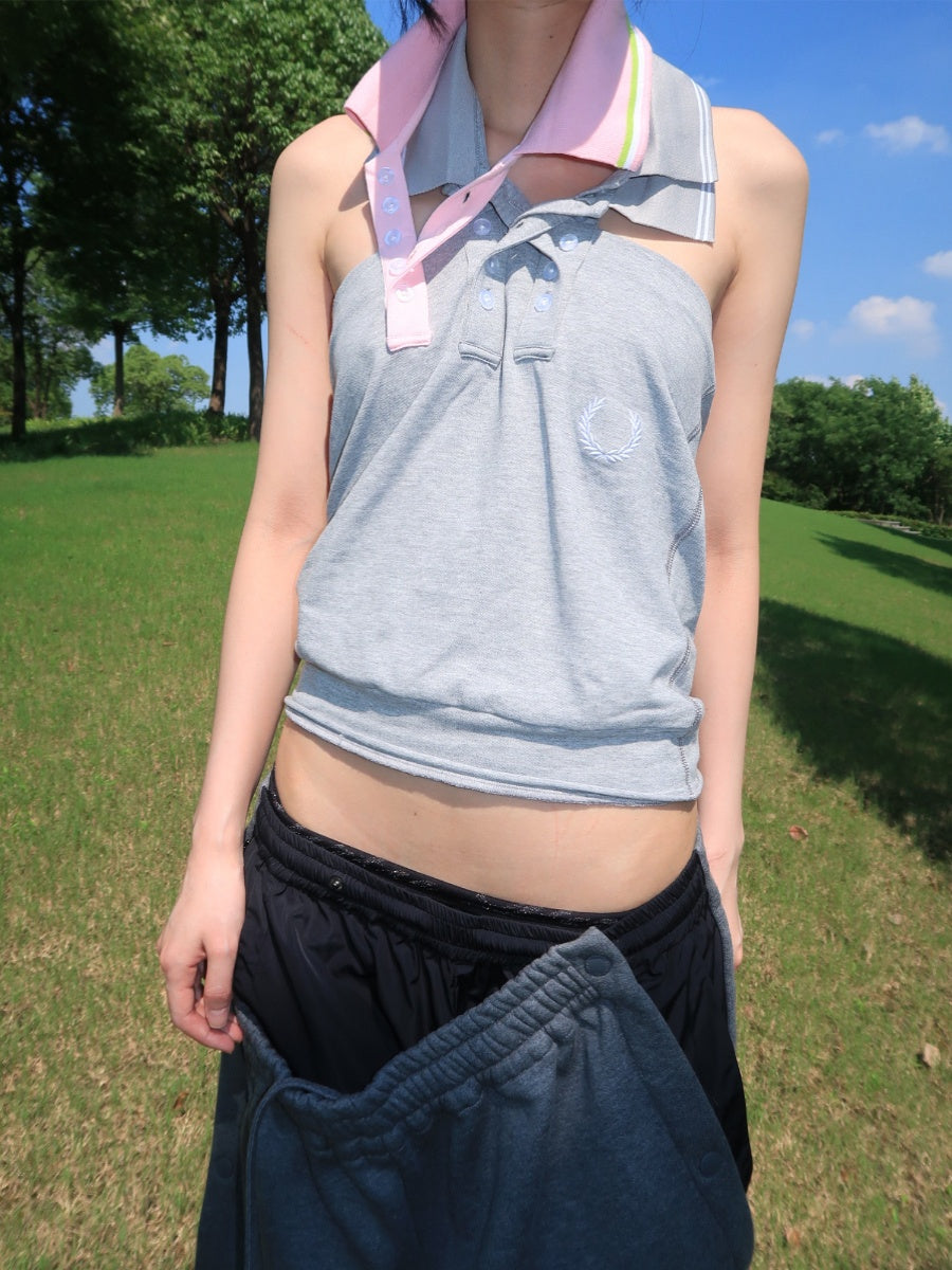 TexEvasion Deconstructed Halter Tank Top