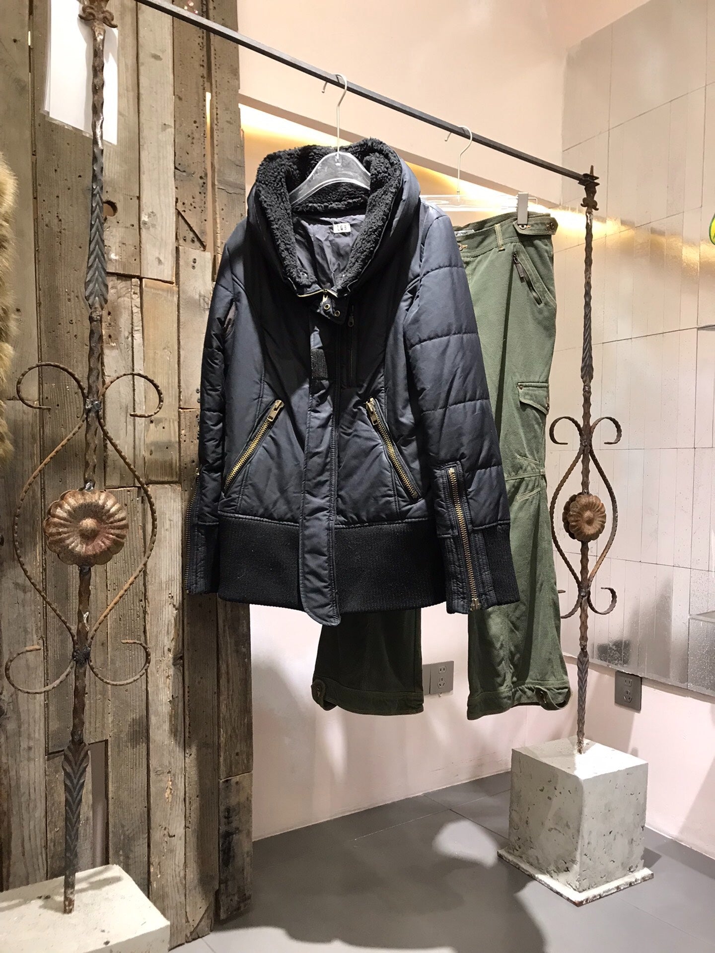 L.G.B Black Slim-Fit Padded Jacket