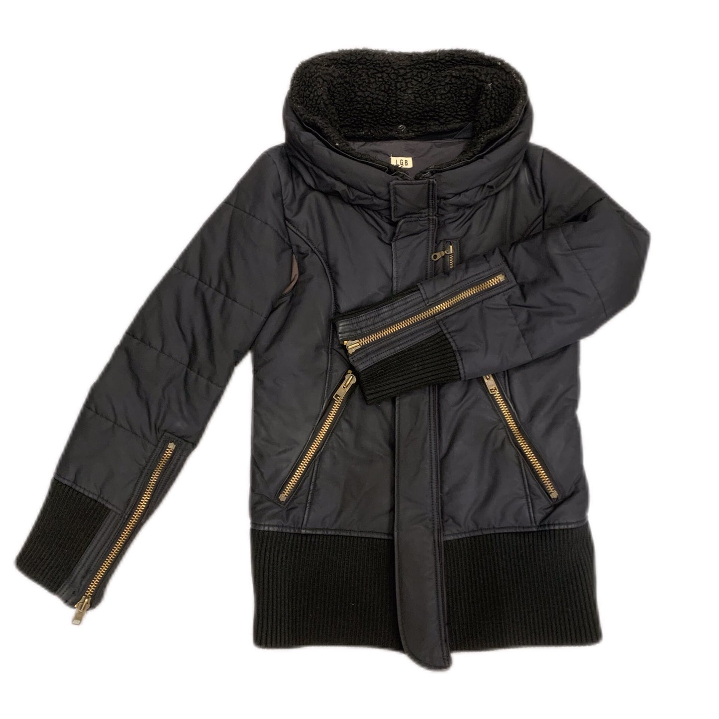 L.G.B Black Slim-Fit Padded Jacket