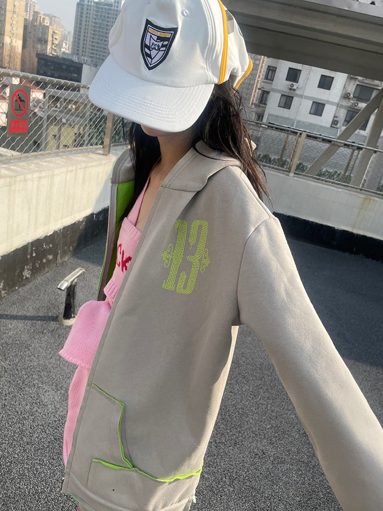 TexEvasion Rhinestone Splicing Jacket