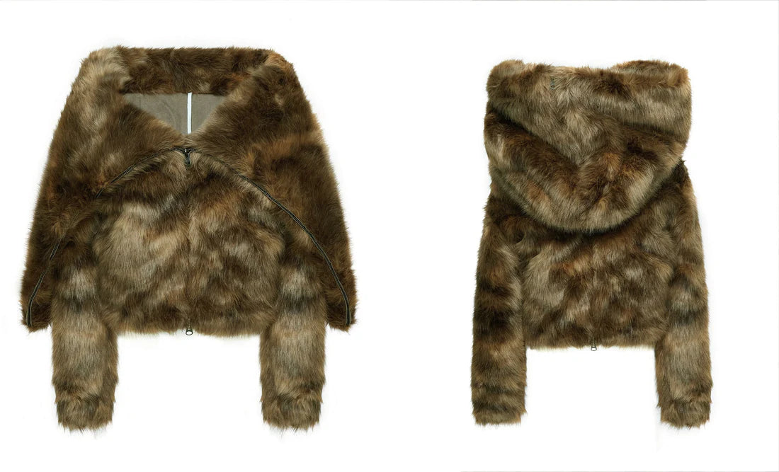 TE.COM Faux Mink Fur Coat (Short/Long 2-Way)