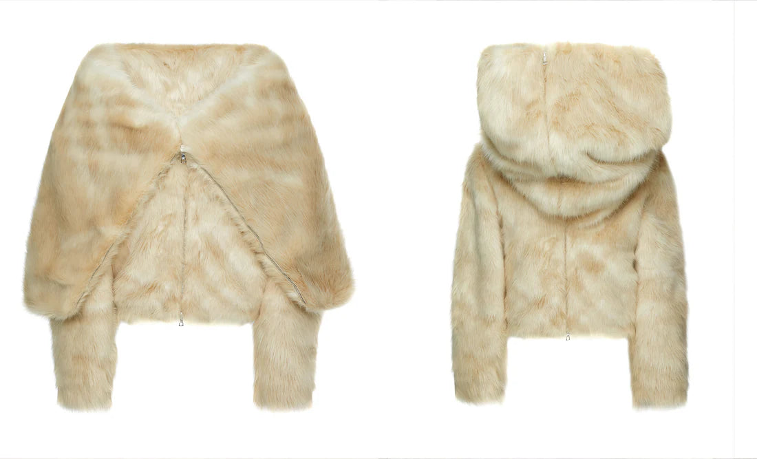 TE.COM Faux Mink Fur Coat (Short/Long 2-Way)