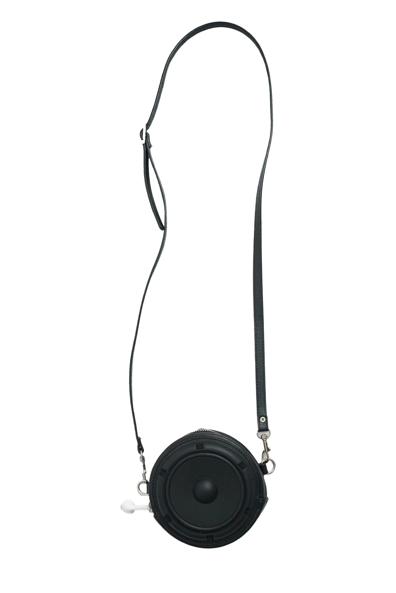 TE.COM 3D Silicone Speaker Crossbody Bag/Wallet(BLACK)