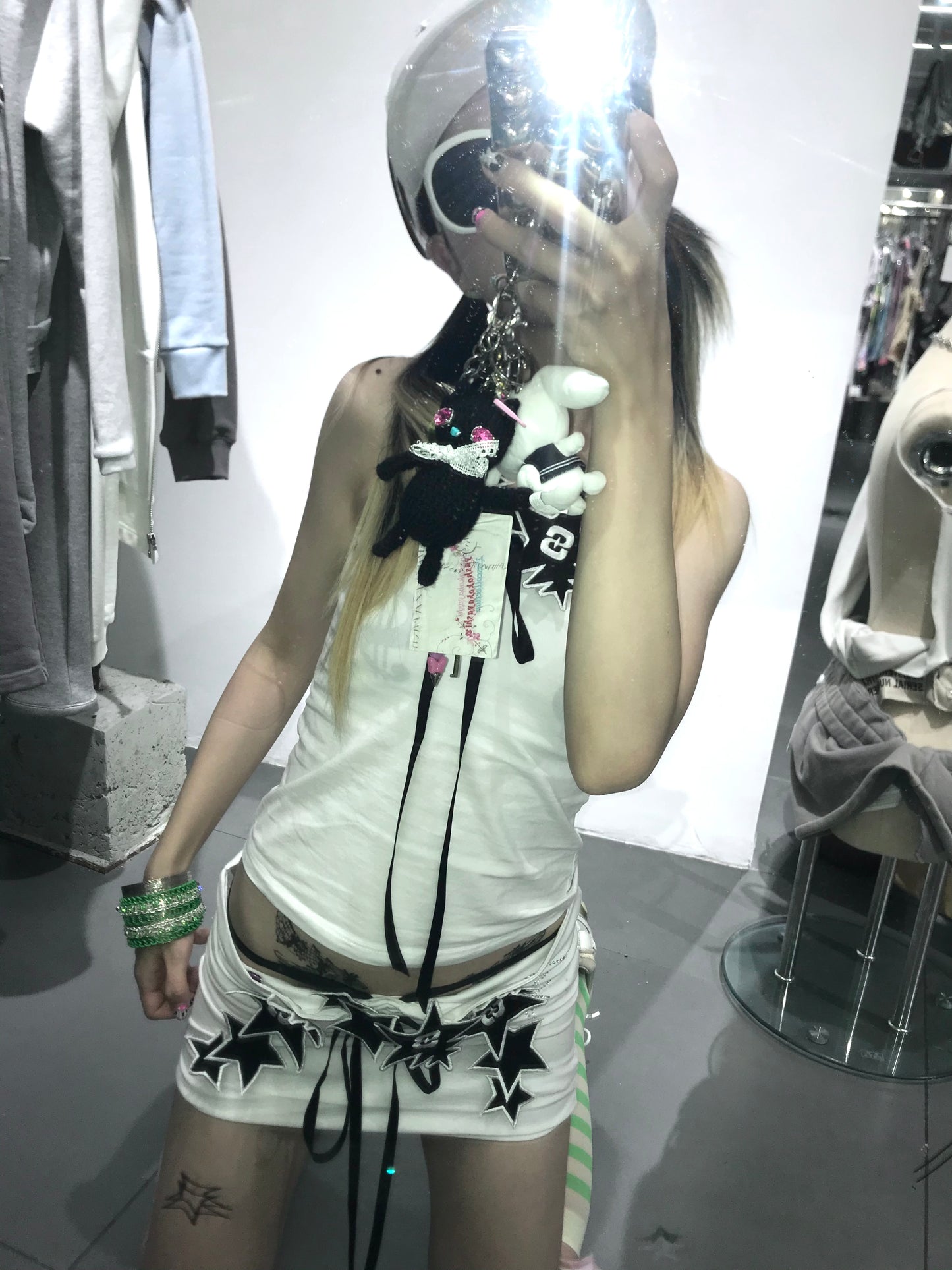 SWING UTOPIA Star Patch Ribbon Top