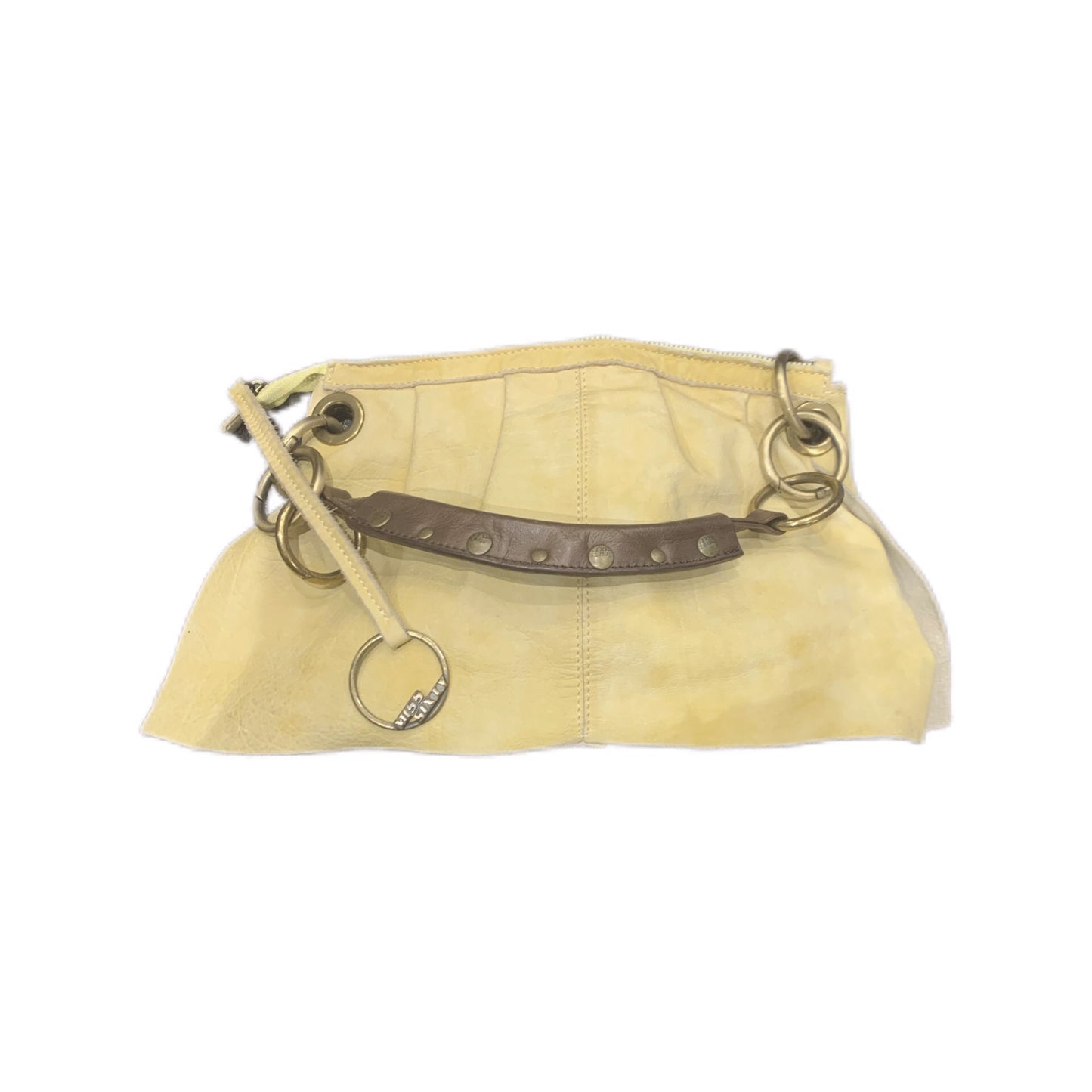 Miss Sixty Yellow Leather Ring-Handle Bag