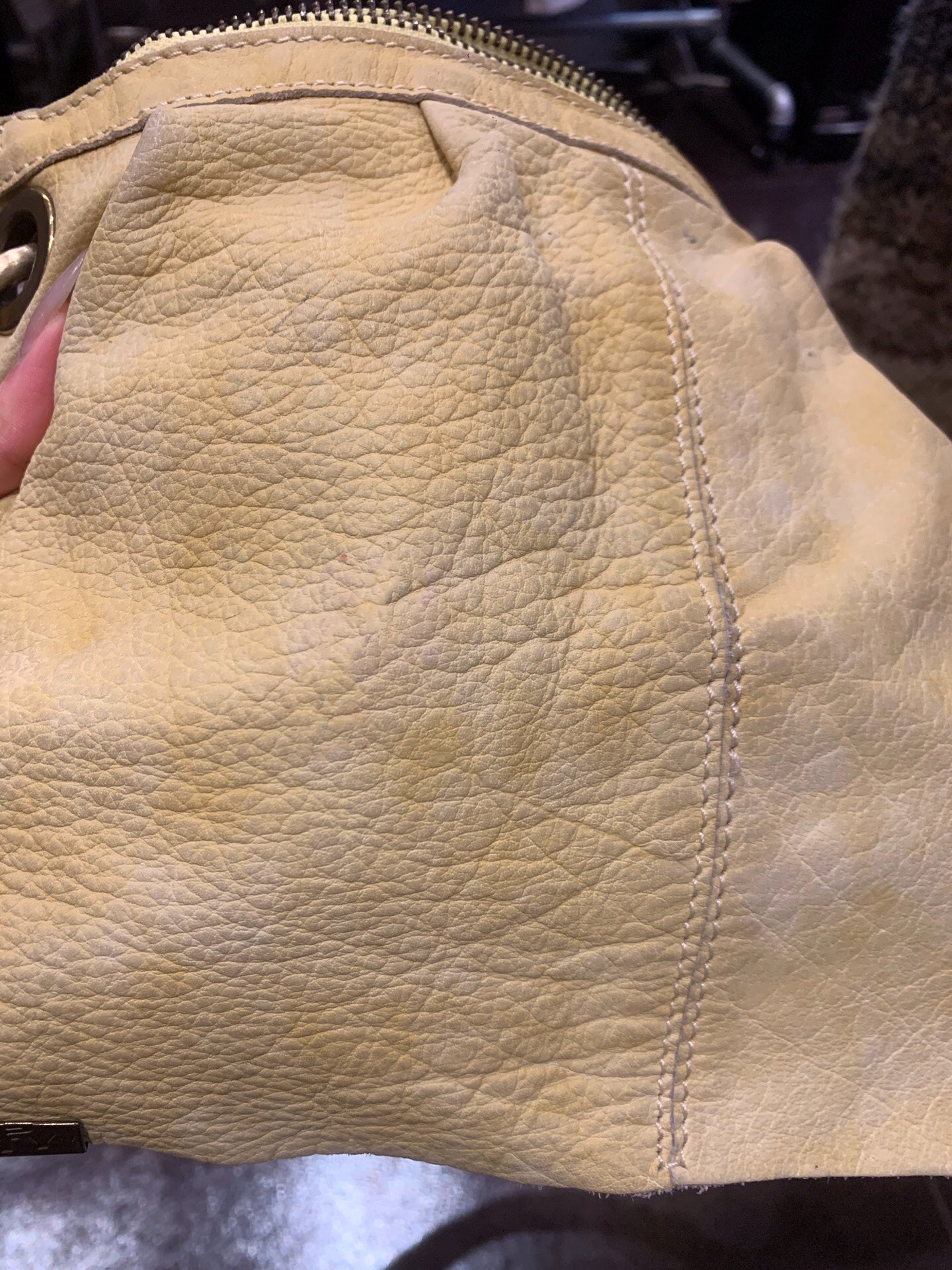 Miss Sixty Yellow Leather Ring-Handle Bag