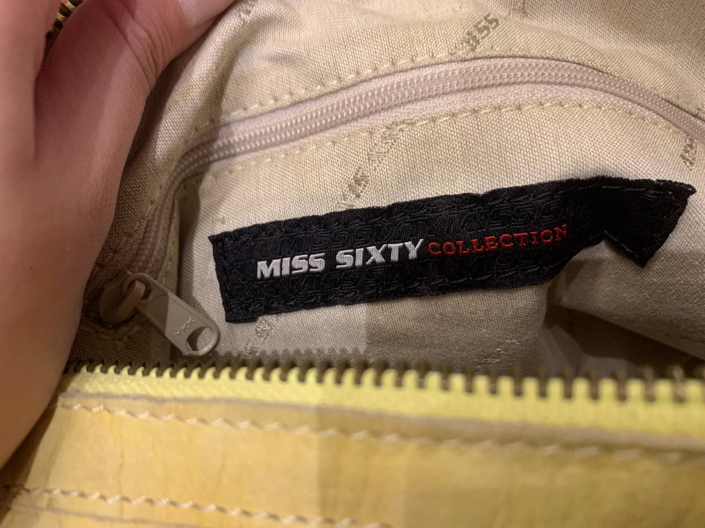 Miss Sixty Yellow Leather Ring-Handle Bag
