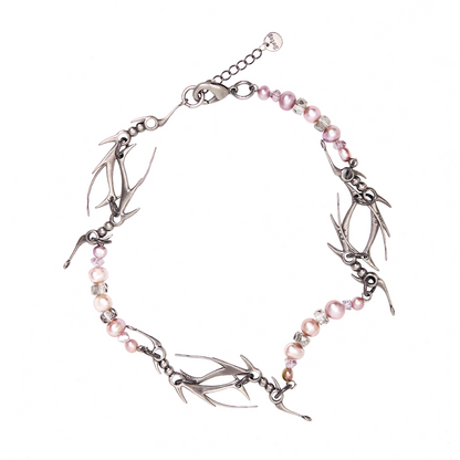 IIIMIII&SwIng “PINKEN THE ANGEL” Beaded cross Necklace-6