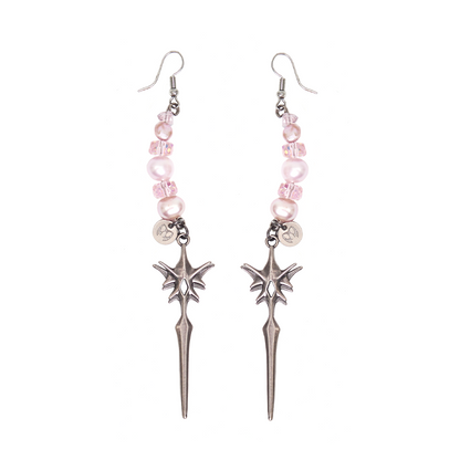 IIIMIII&SwIng “PINKEN THE ANGEL” Beaded Earrings-1