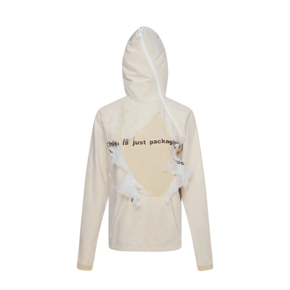 TE.COM DIY Diagonal Zipper Hoodie