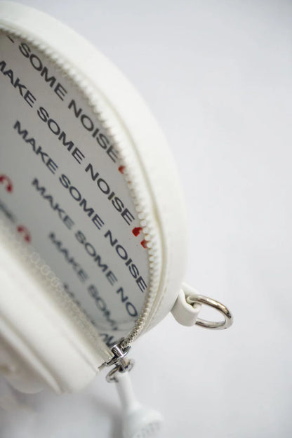 TE.COM 3D Silicone Speaker Crossbody Bag/Wallet（WHITE）