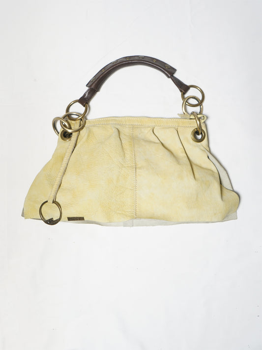 Miss Sixty Yellow Leather Ring-Handle Bag