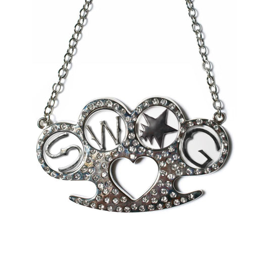 【SWING UTOPIA】Diamond-studded Knuckle Duster Necklace