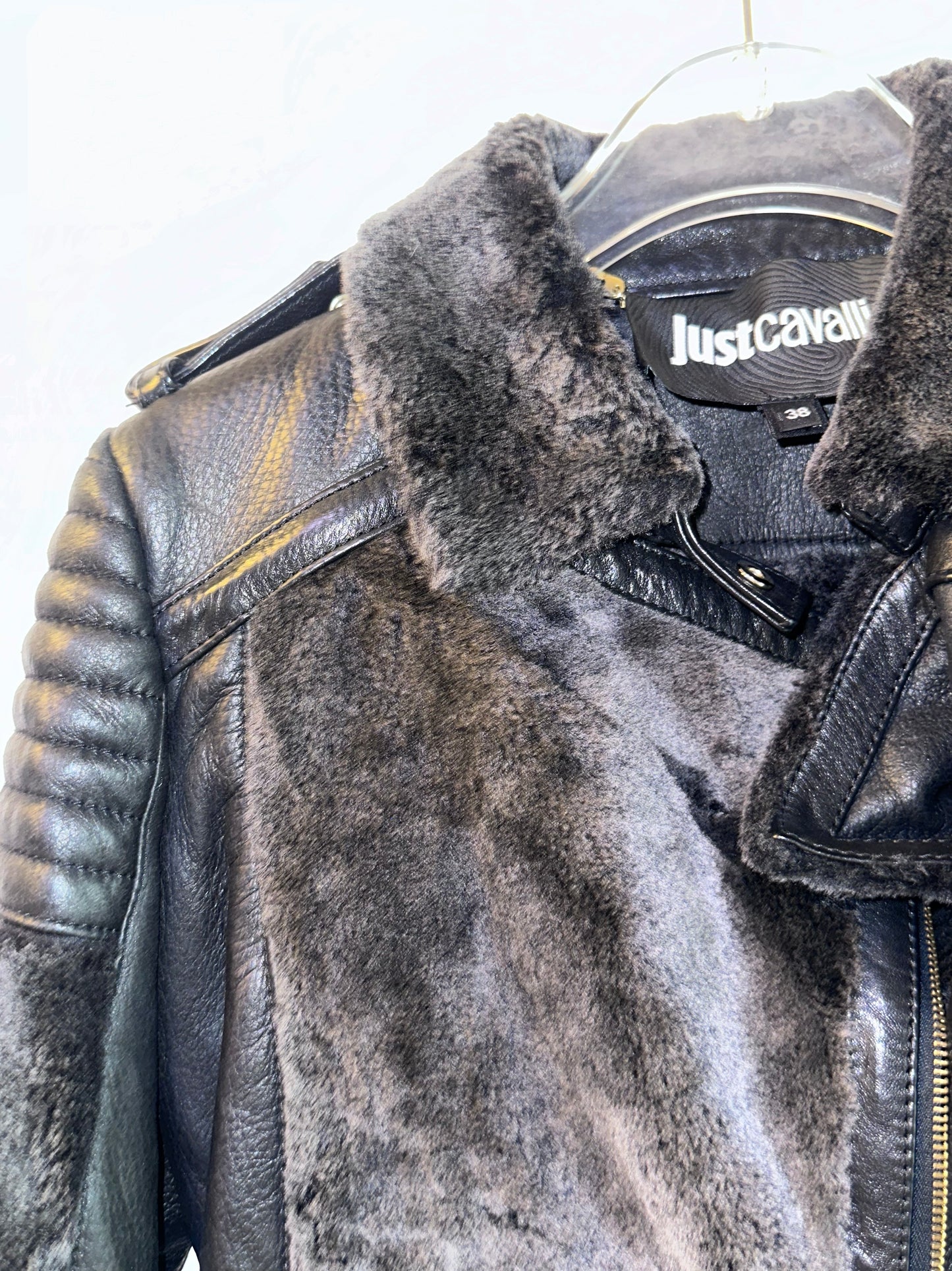JUST CAVALLI Leather Biker Jacket