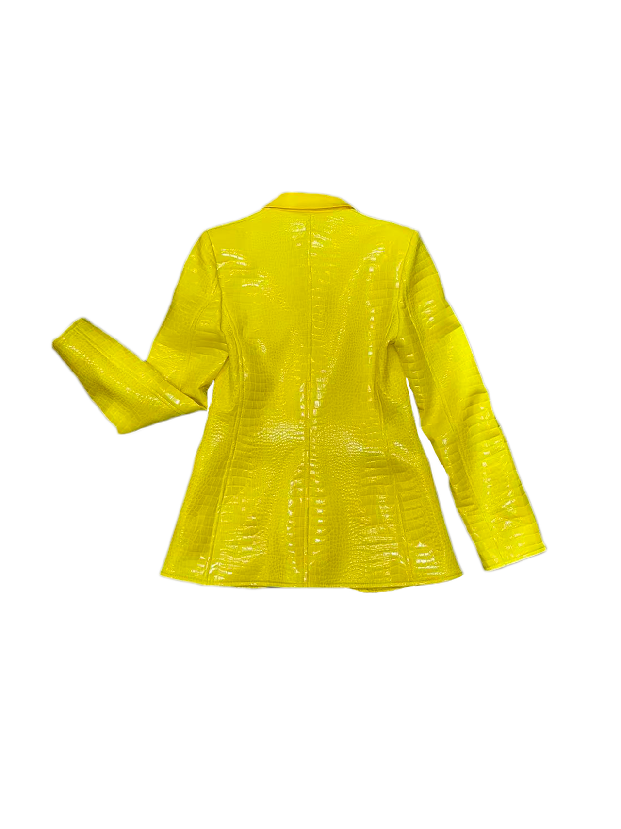 JUST CAVALLI Yellow Crocodile Leather Jacket