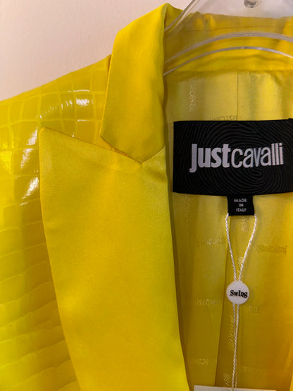 JUST CAVALLI Yellow Crocodile Leather Jacket