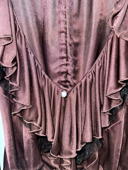 ALICE AUAA Velvet Draped-Collar Top