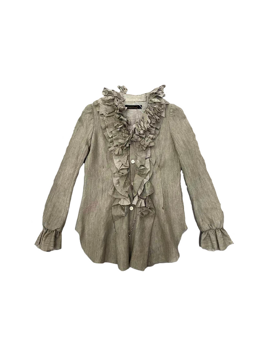 UNDERCOVER Ruffled Linen Shirt