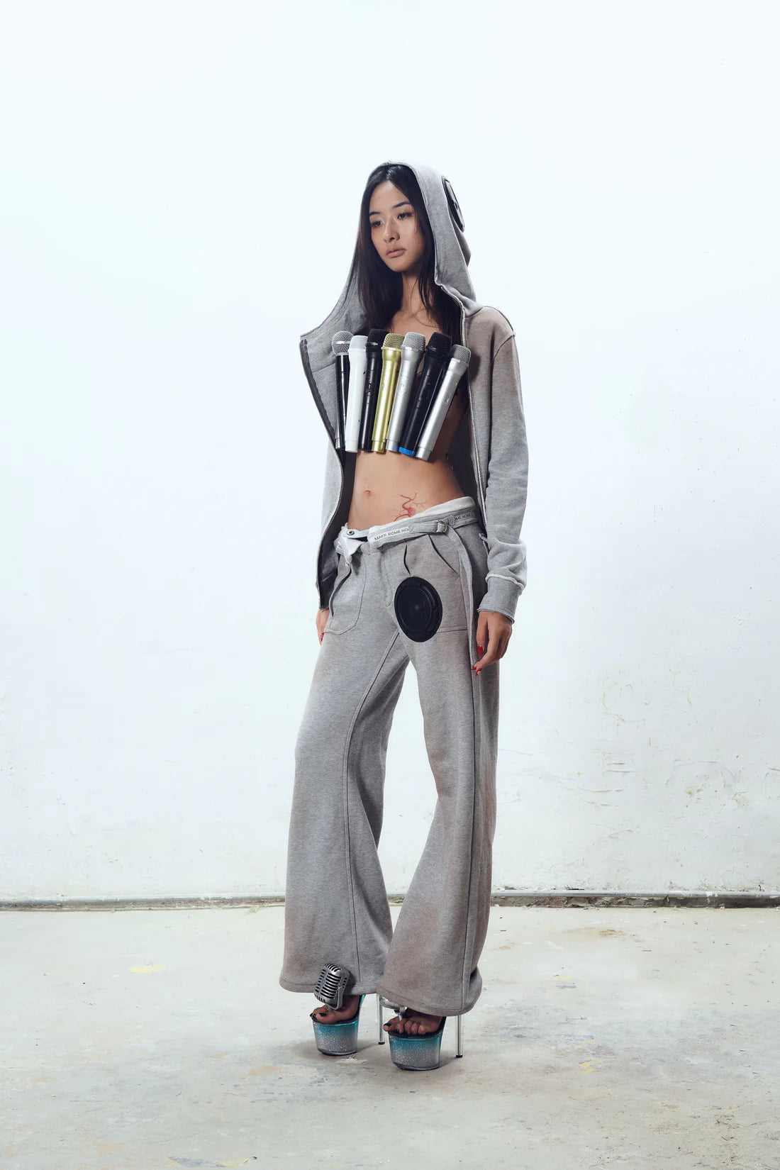 TE·COM Speaker Component Washed Hoodie