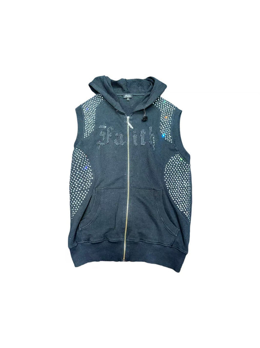 FAITH Gothic Rhinestone Dark-Style Vest
