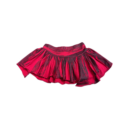 L.G.B Red Pleated Metallic Skirt(Brand New)